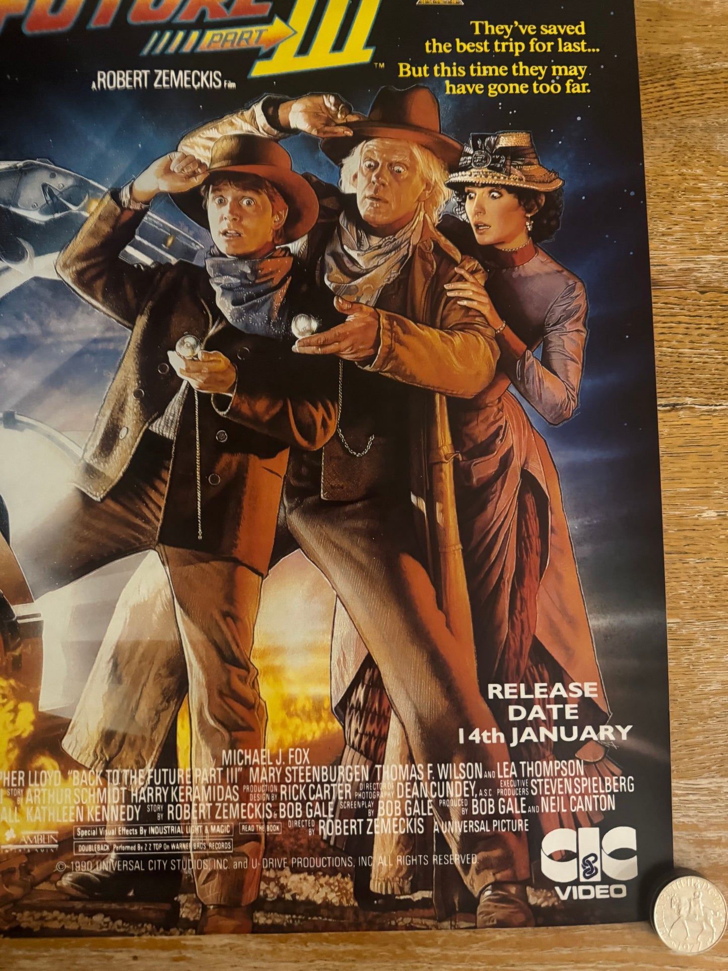 Back To The Future 3 1990 UK Video Poster