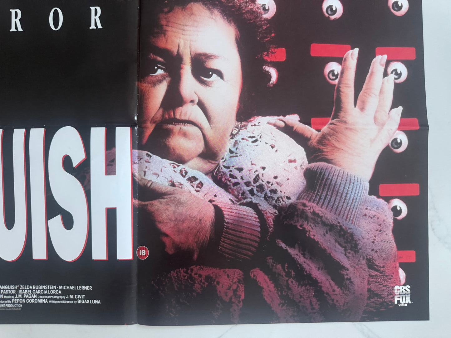 Anguish 1987 UK Video Poster