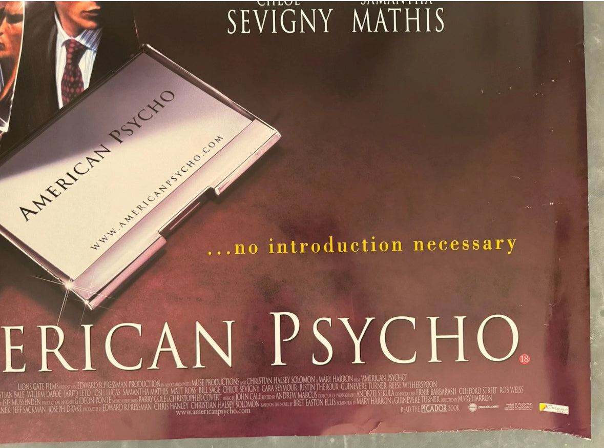 American Psycho 2000 UK Quad Poster