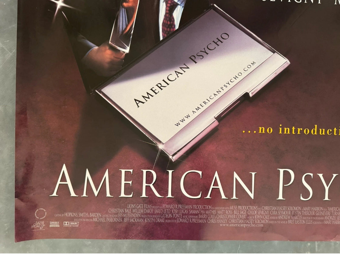 American Psycho 2000 UK Quad Poster