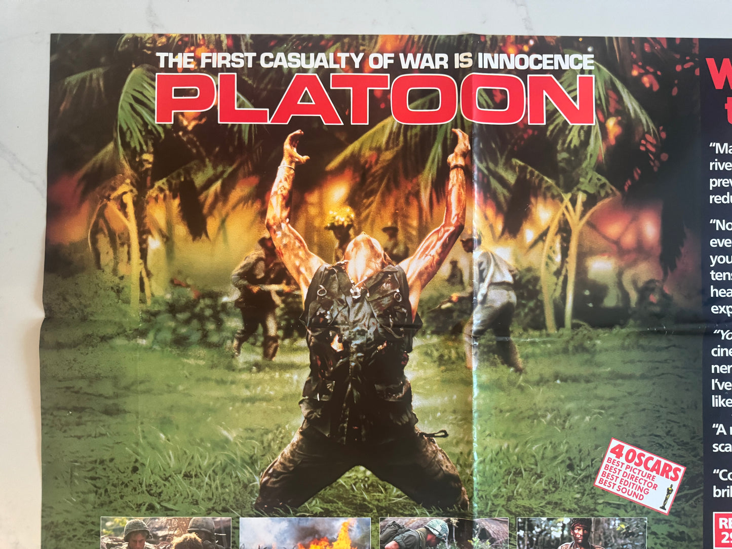 Platoon 1986 UK Video Poster