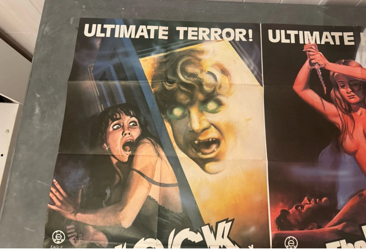 Shock and Blood Splattered Bride 1972 Grindhouse UK double bill Quad