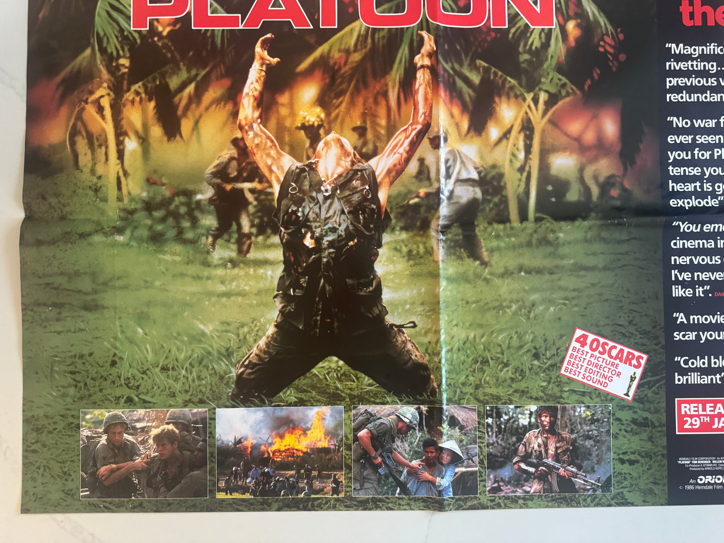 Platoon 1986 UK Video Poster