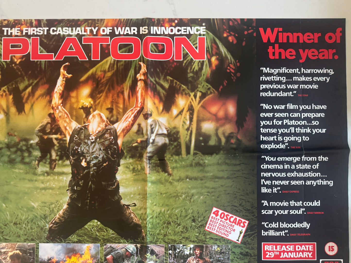 Platoon 1986 UK Video Poster