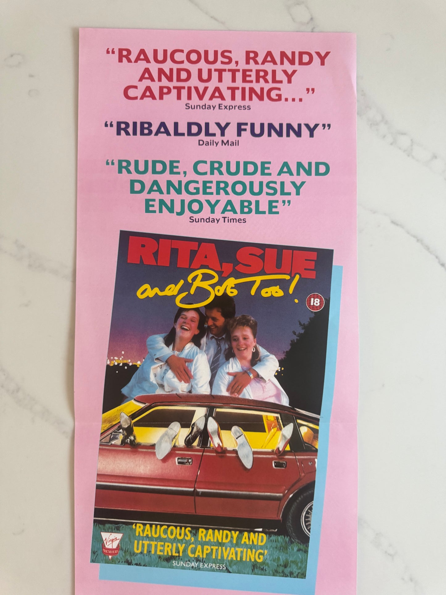 Rita, Sue and Bob Too 1987 UK video poster