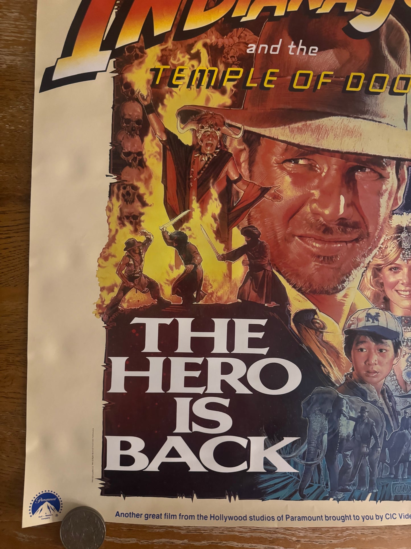 Indiana Jones And The Temple Of Doom 1984 UK Video Poster