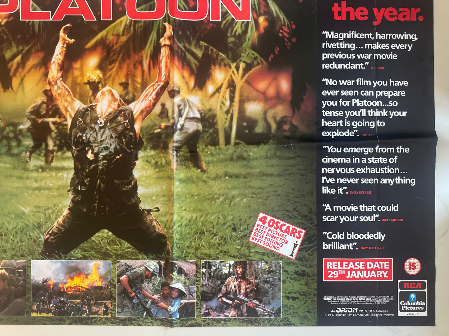 Platoon 1986 UK Video Poster