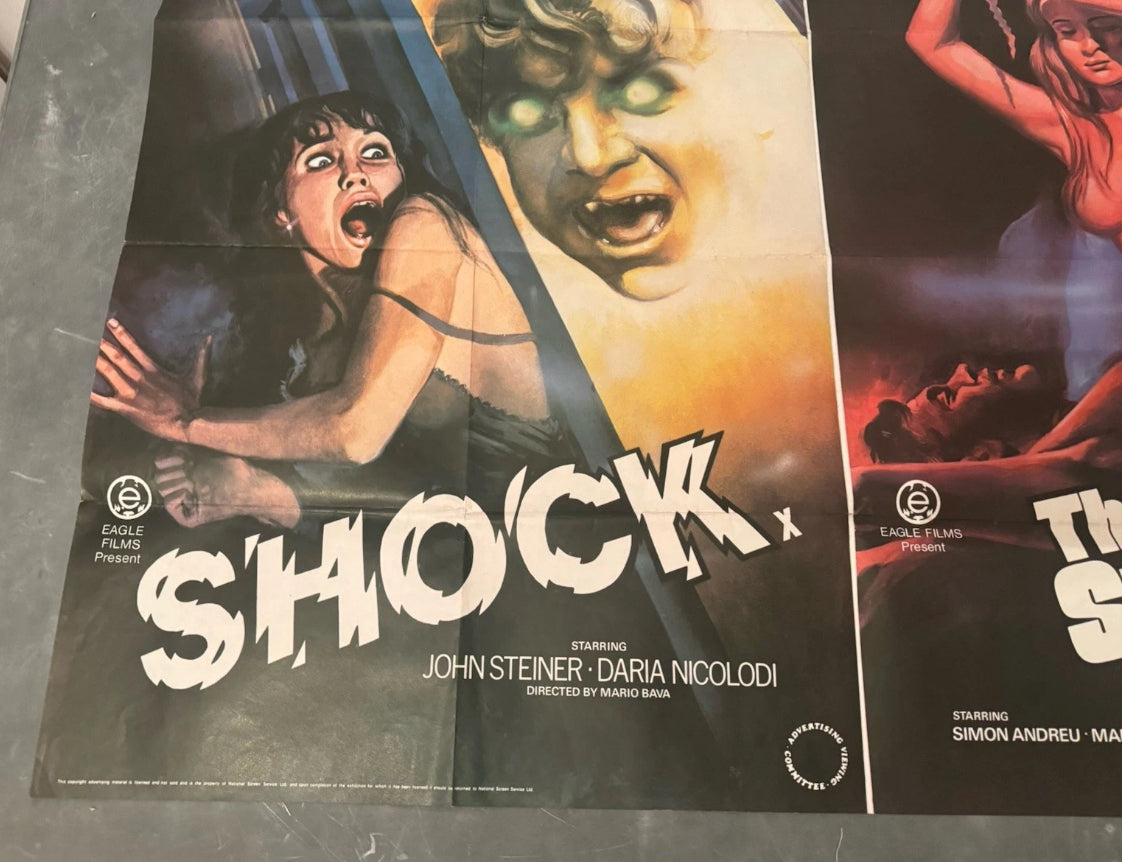 Shock and Blood Splattered Bride 1972 Grindhouse UK double bill Quad