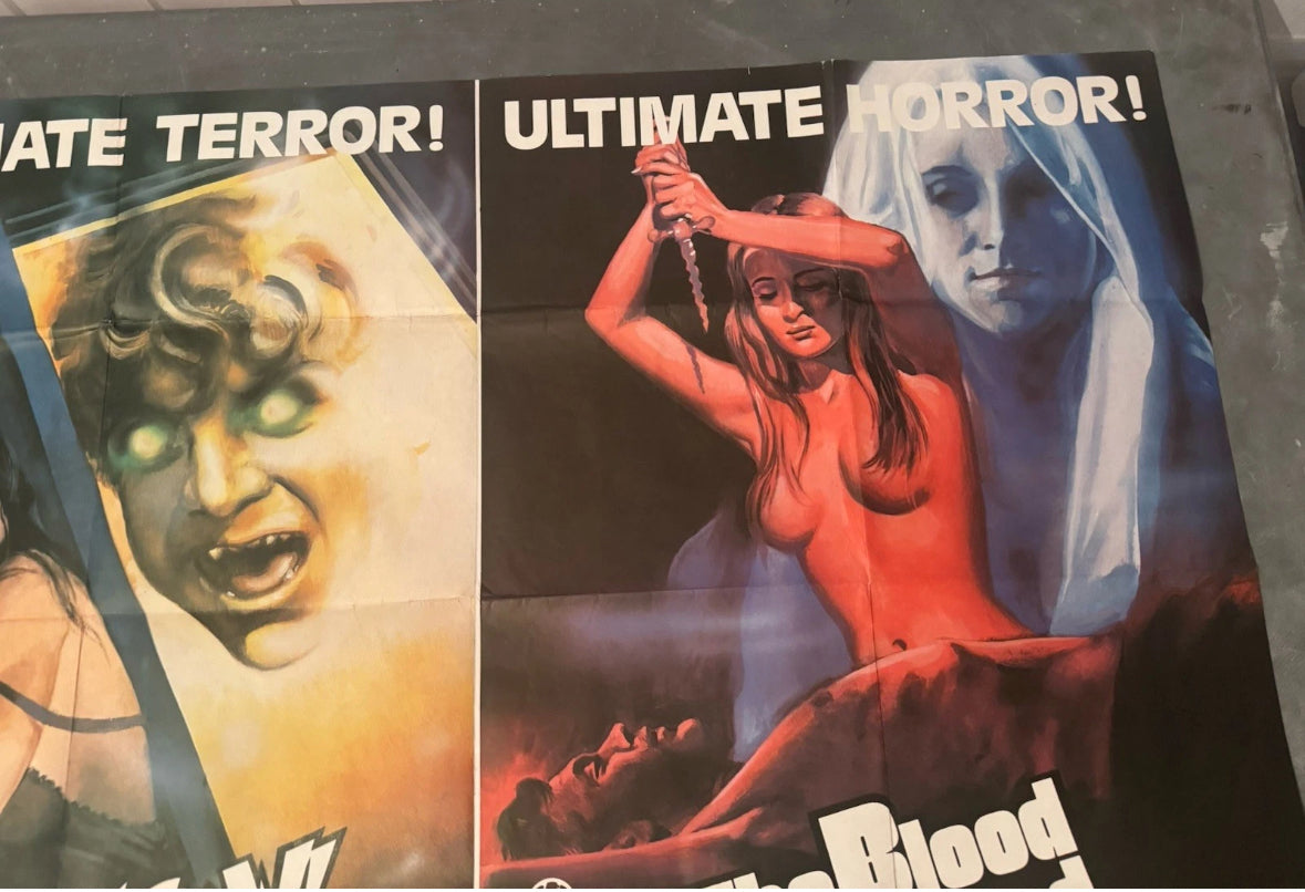 Shock and Blood Splattered Bride 1972 Grindhouse UK double bill Quad