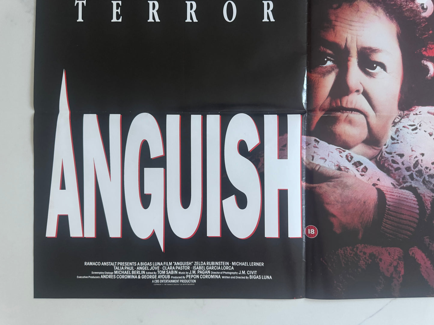 Anguish 1987 UK Video Poster