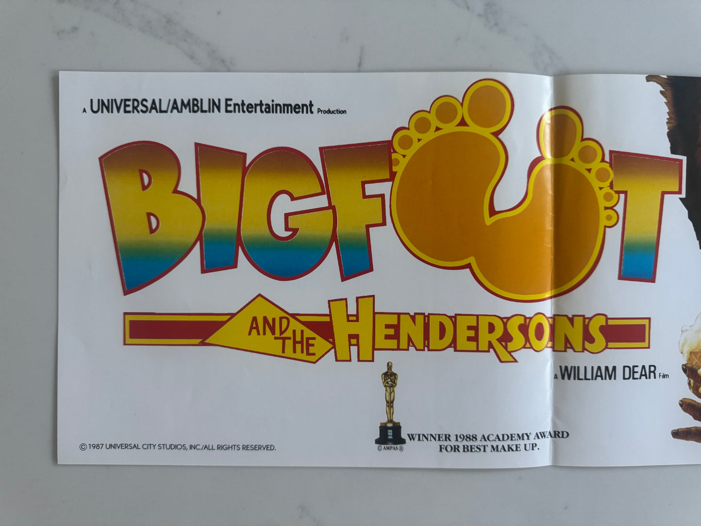 Big Foot And The Hendersons 1987 UK Video Poster