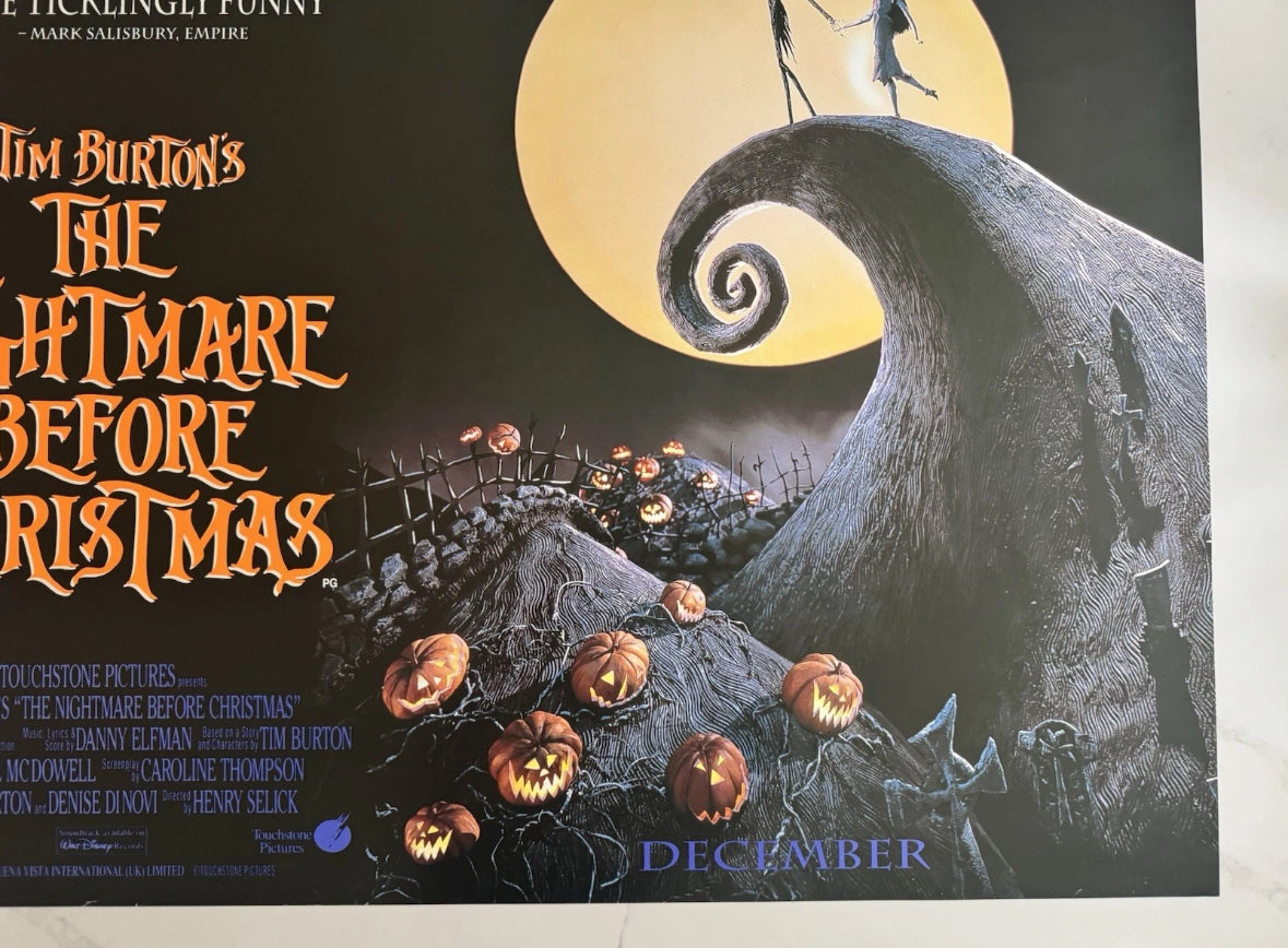 The Nightmare Before Christmas 1993 UK Quad Poster