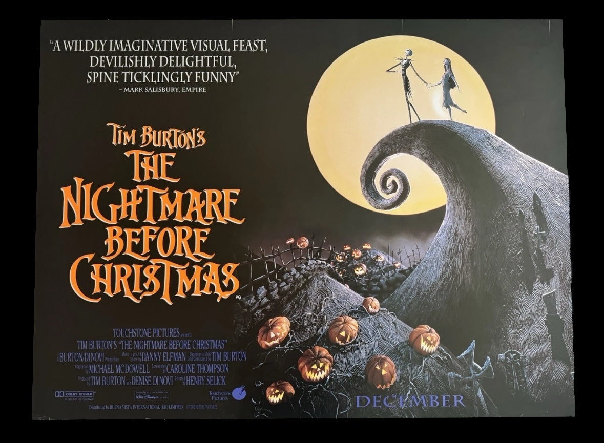 The Nightmare Before Christmas 1993 UK Quad Poster