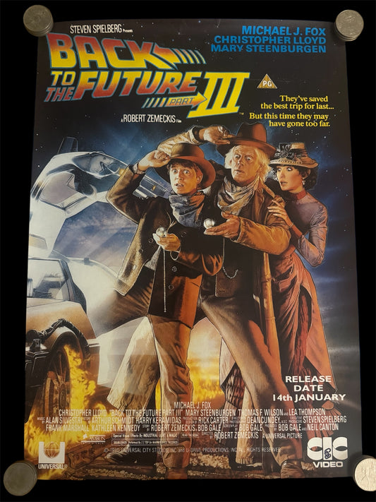 Back To The Future 3 1990 UK Video Poster