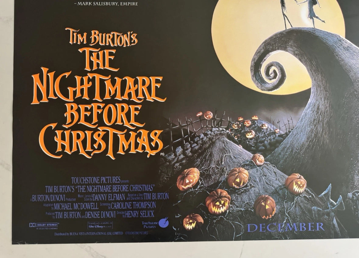 The Nightmare Before Christmas 1993 UK Quad Poster