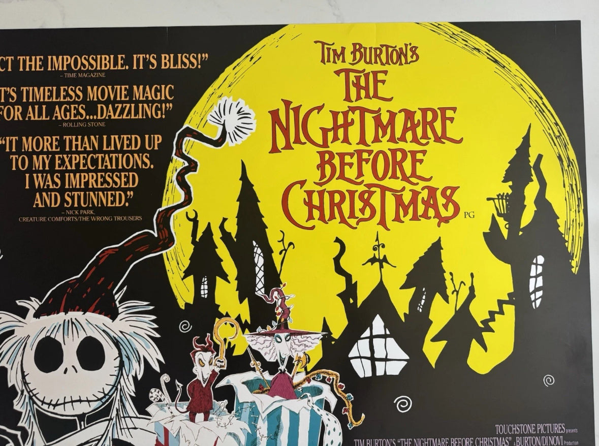 The Nightmare Before Christmas 1993 UK Quad Poster