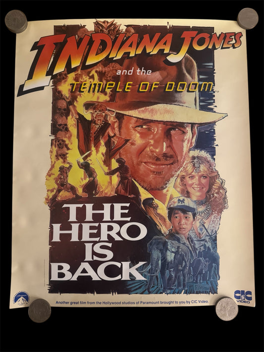 Indiana Jones And The Temple Of Doom 1984 UK Video Poster