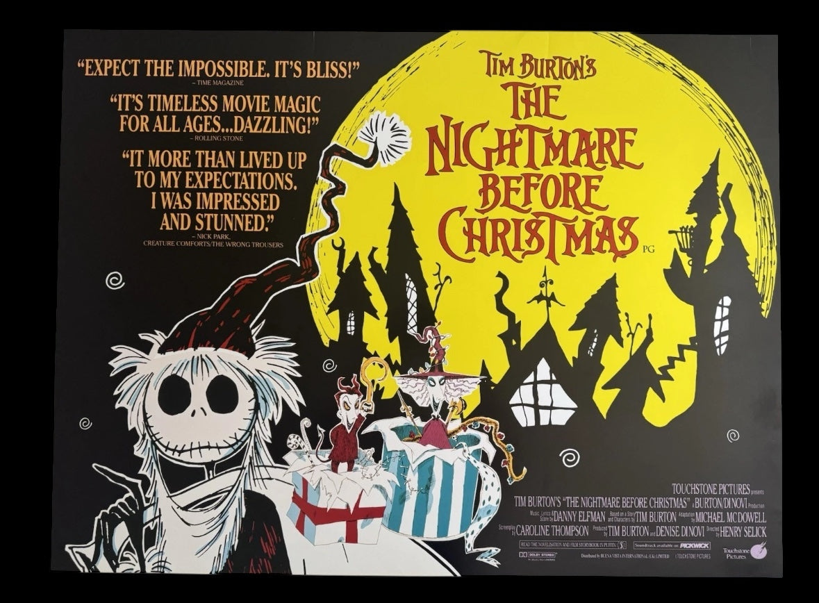 The Nightmare Before Christmas 1993 UK Quad Poster